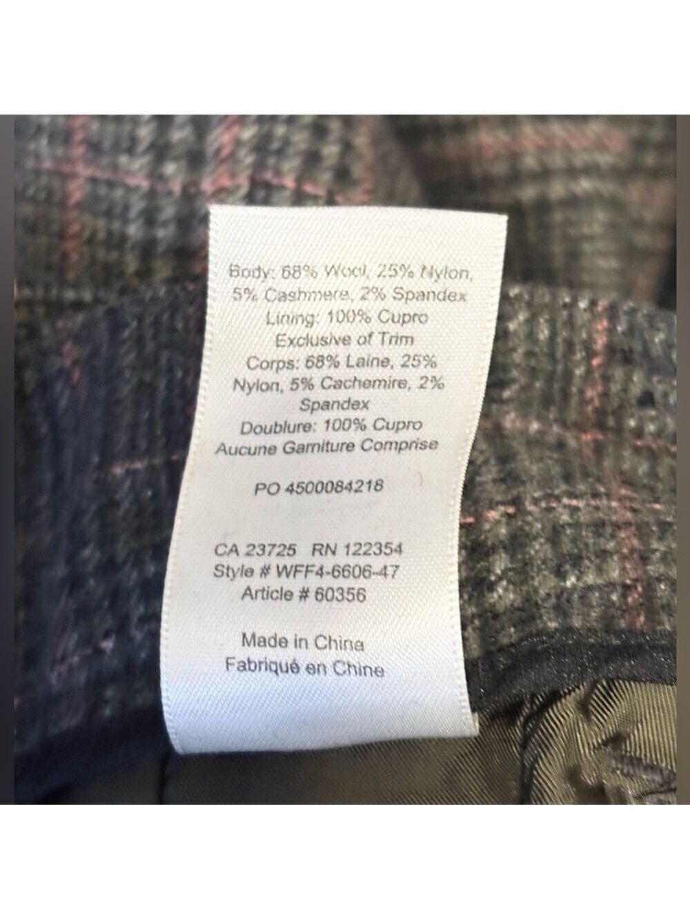 Aritzia Wilfred Jallade Tie Front Plaid Pants Wool Cashmere Blend Trousers Sz 8 - Picture 9 of 9